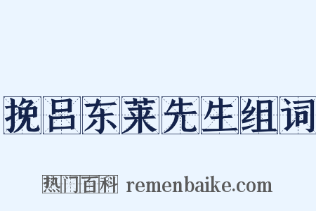 挽吕东莱先生组词是什么意思的图片